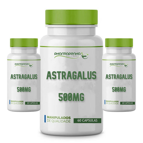3 Potes Astragalus 500Mg 60 Cápsulas cada